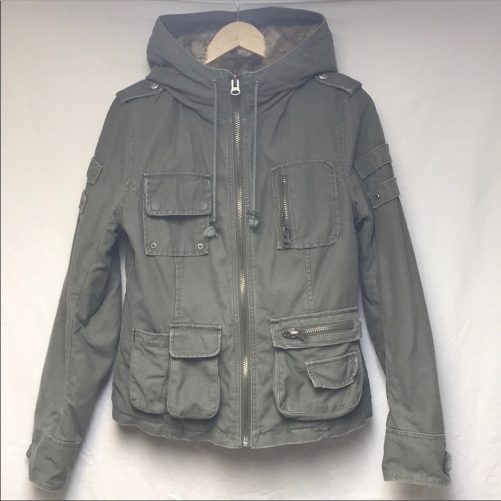 True Religion Fur lined Utility Jacket